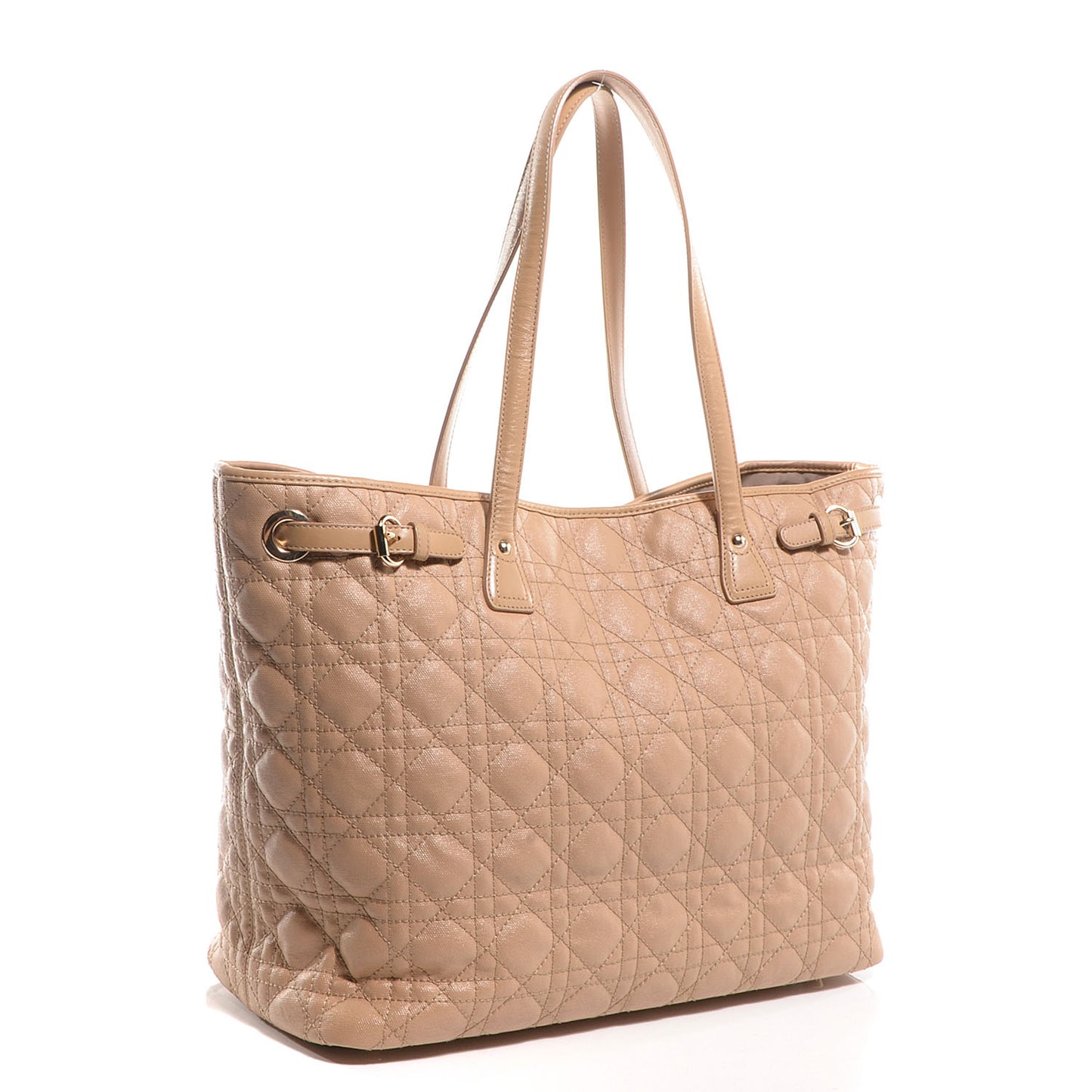 Coated Canvas Cannage Medium Panarea Tote Beige