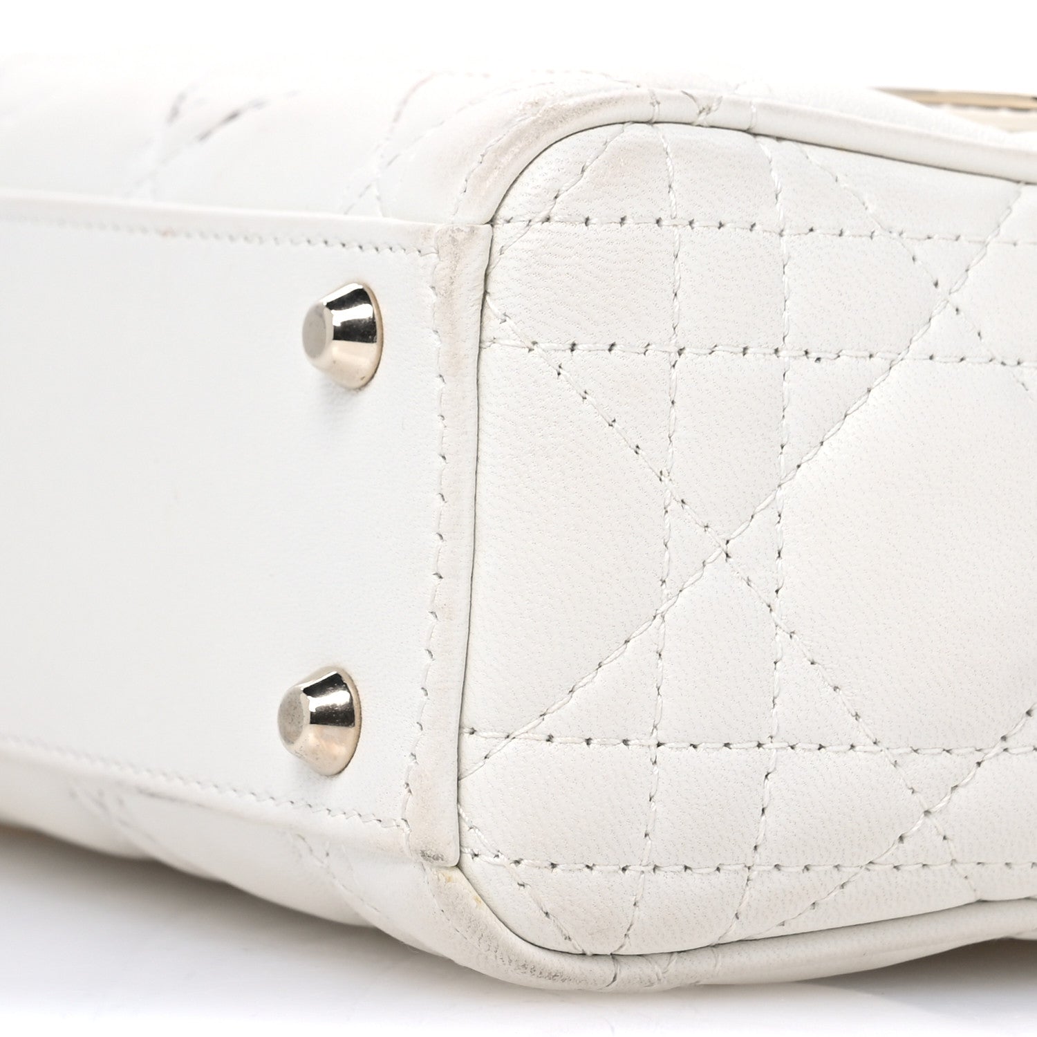 Christian Dior Lambskin Cannage Mini Lady Dior White 10 of 13