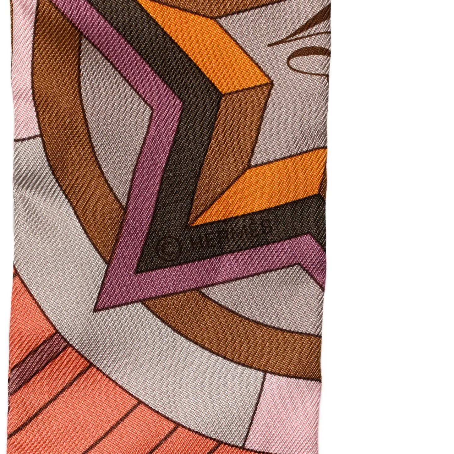Silk La Rose Des Vents Twilly Camel Saumon Violine