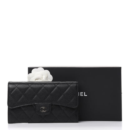 Chanel Caviar Quilted Long Flap Wallet Black 7 of 7