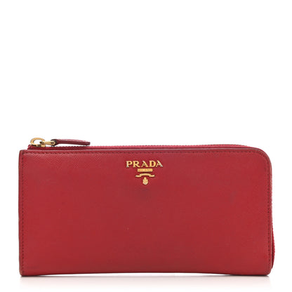 Prada Saffiano Zip Around Wallet Fuoco 1 of 12