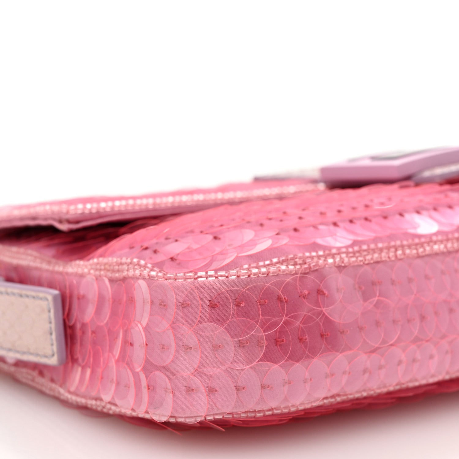 Fendi Satin Sequin Paillettes Bilics Lustre Snakeskin Medium Baguette 1997 Lavanda Glicine 8 of 9