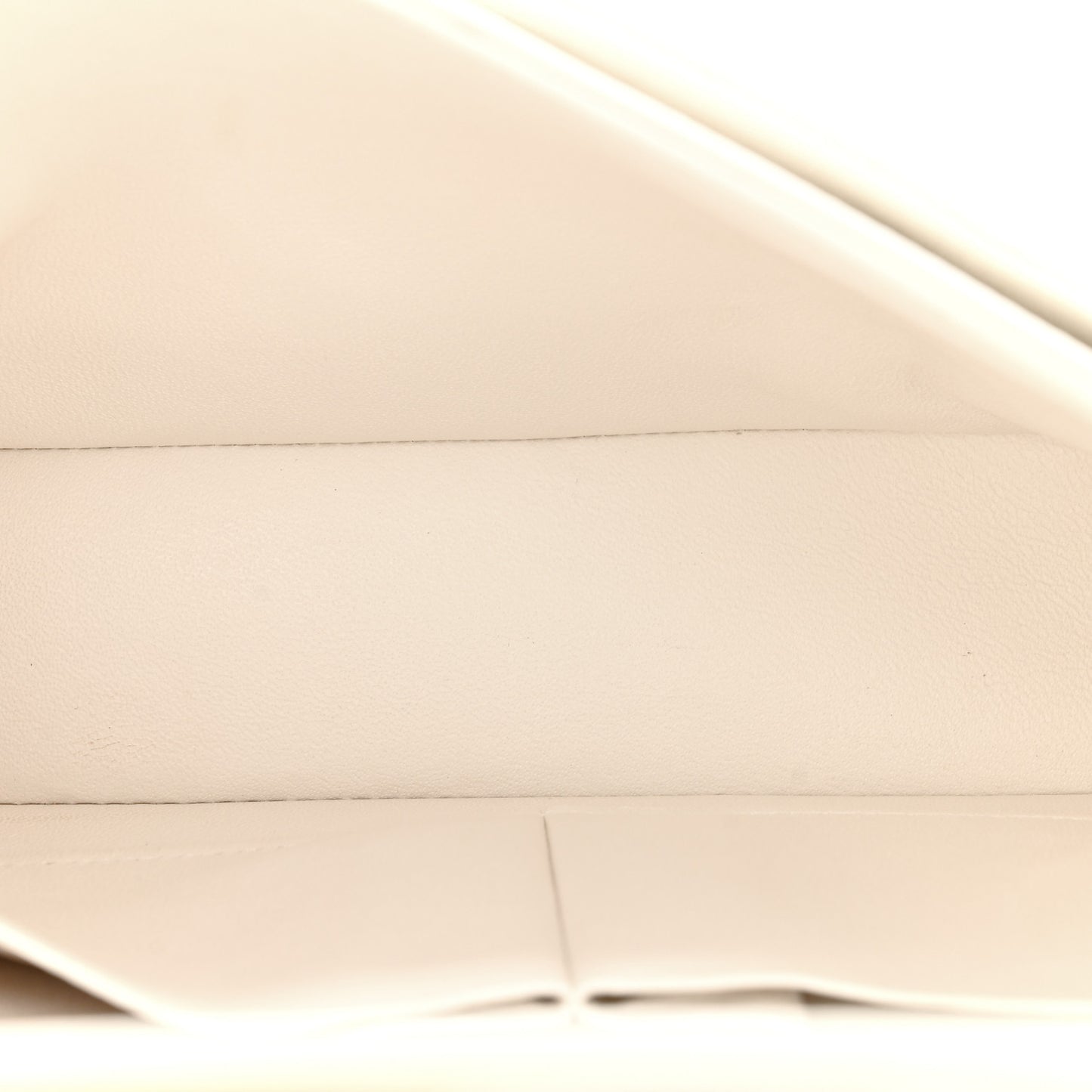 Crumpled Calfskin Quilted Medium Double Flap White