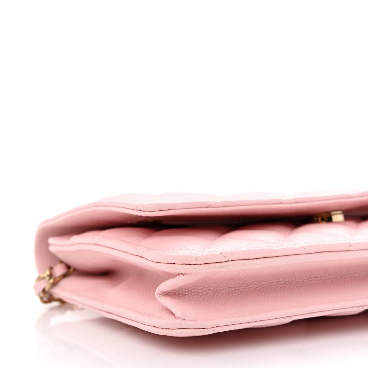 Caviar Quilted Wallet On Chain WOC Light Pink