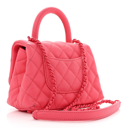 Chanel Caviar Quilted Incognito Extra Mini Coco Handle Flap Pink 3 of 10