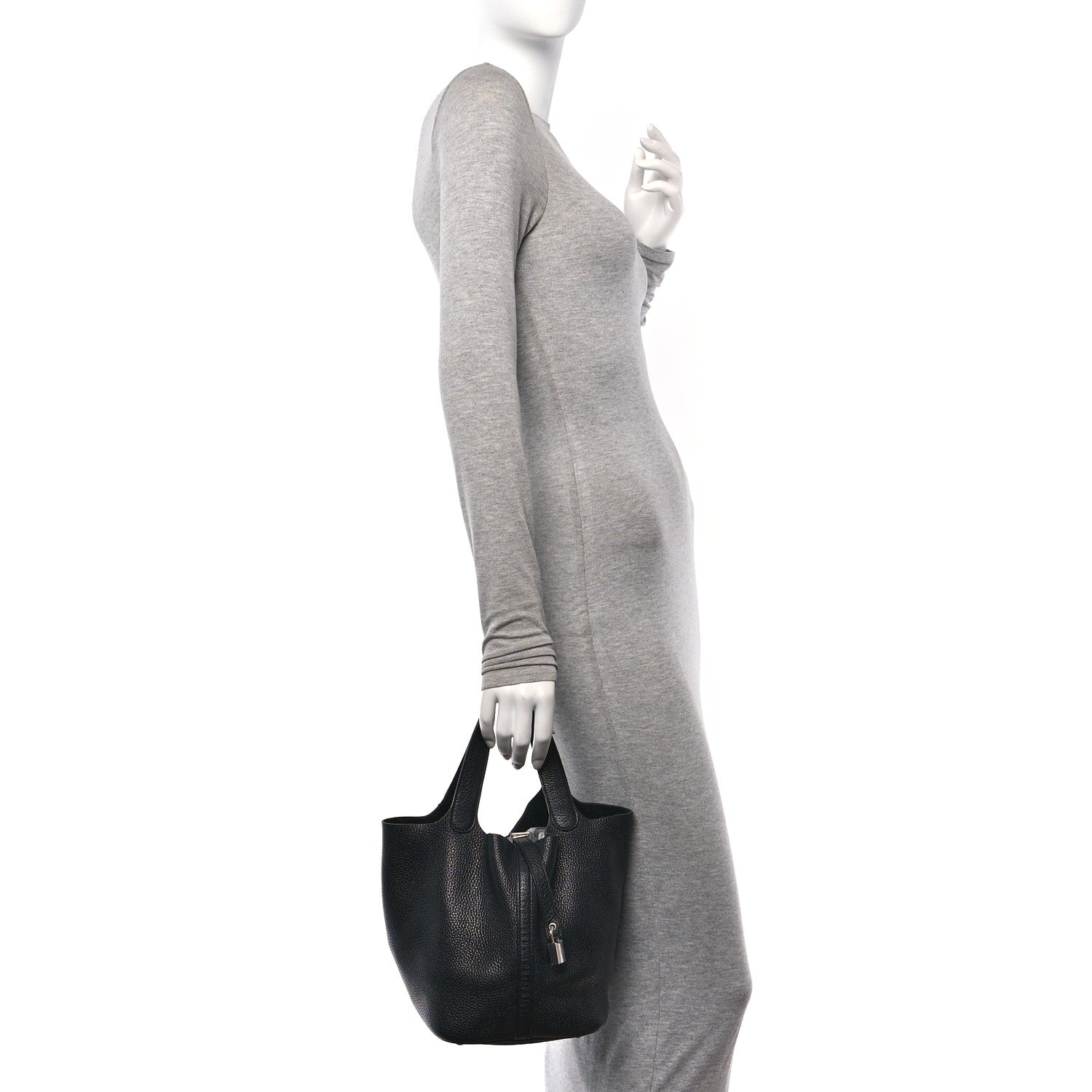 Hermes Taurillon Clemence Picotin Lock 22 MM Black 3 of 10