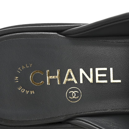 Chanel Lambskin Quilted CC Turnlock Mules 39 Grey 8 of 9