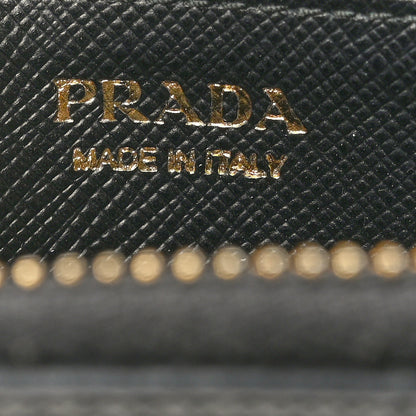 Prada Saffiano Metal Zip Coin Purse Black 7 of 8