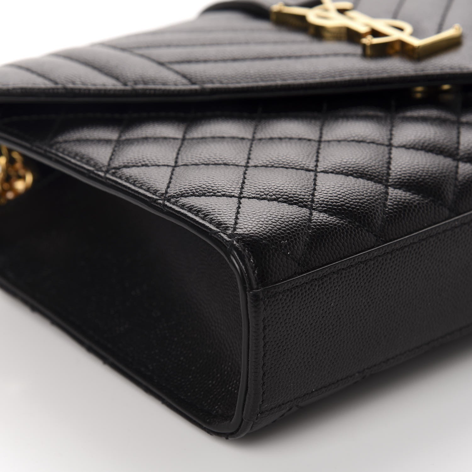 Saint Laurent Grain De Poudre Textured Mixed Matelasse Triquilt Medium Monogram Satchel Black 7 of 12