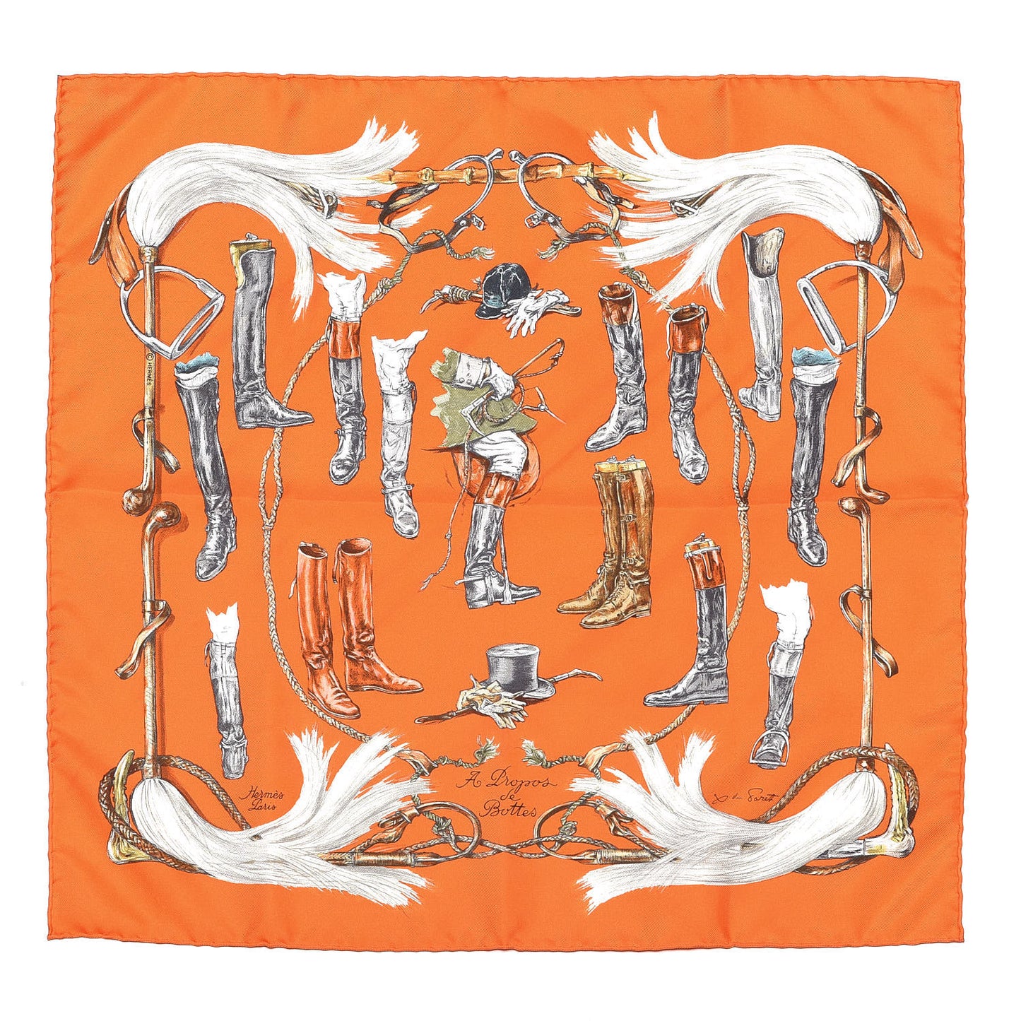 Silk A Propos de Bottes Pocket Square Orange