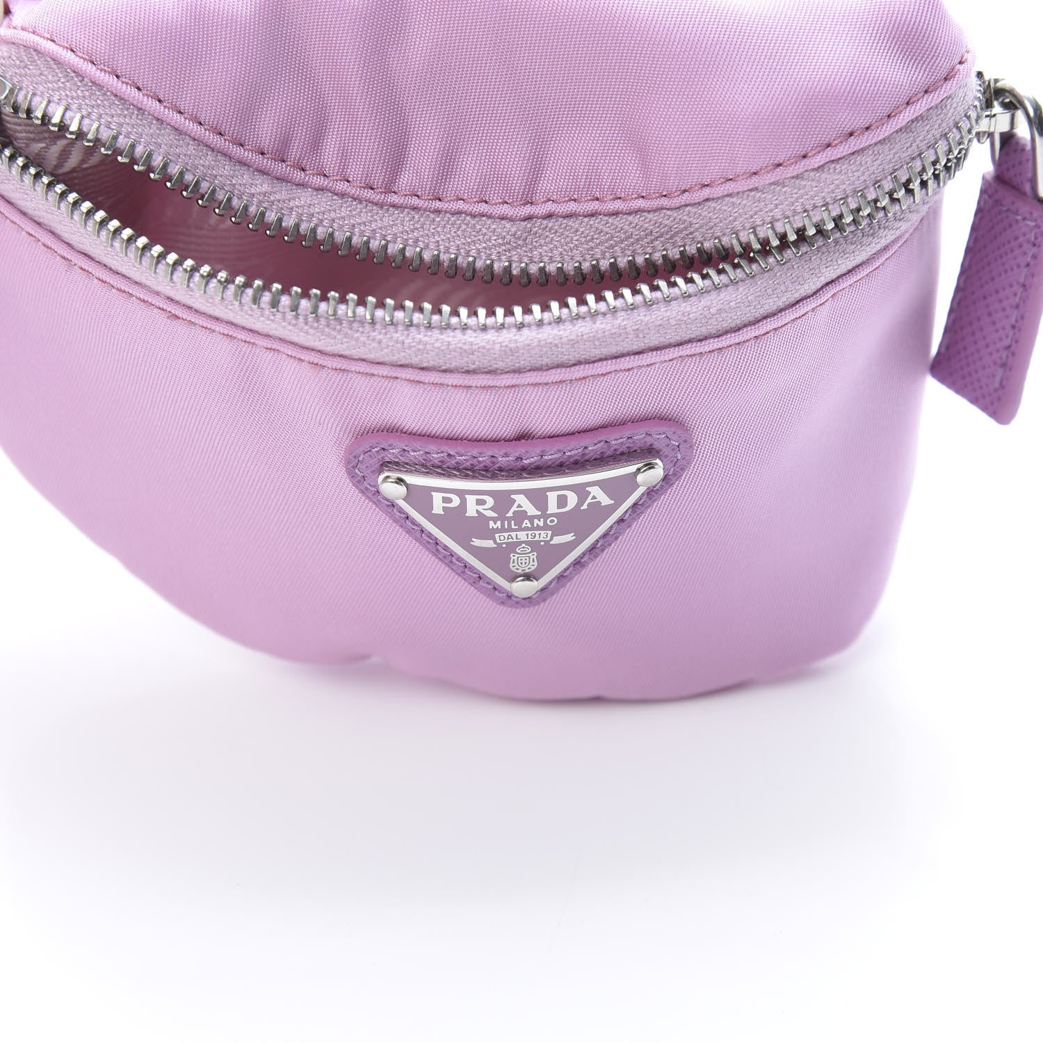 Prada Tessuto Nylon Travel Saffiano Metal Triangle Logo Mini Arm Pouch Rosa 6 of 8