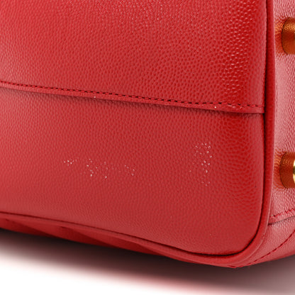 Saint Laurent Grain De Poudre Matelasse Chevron Monogram Shopping Bag Red 12 of 16
