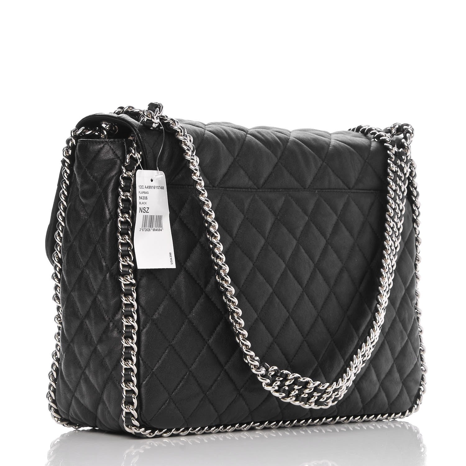 Chanel Washed Lambskin Maxi Chain Around Flap Black 3 of 8