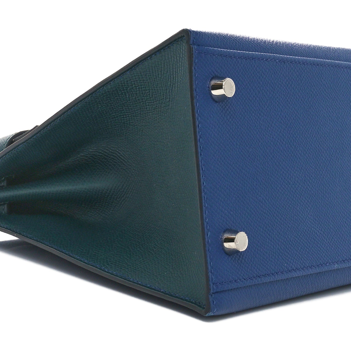 Epsom Horseshoe Kelly Sellier 28 Bleu Saphir Vert Cypress