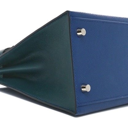 Hermes Epsom Horseshoe Kelly Sellier 28 Bleu Saphir Vert Cypress 9 of 11