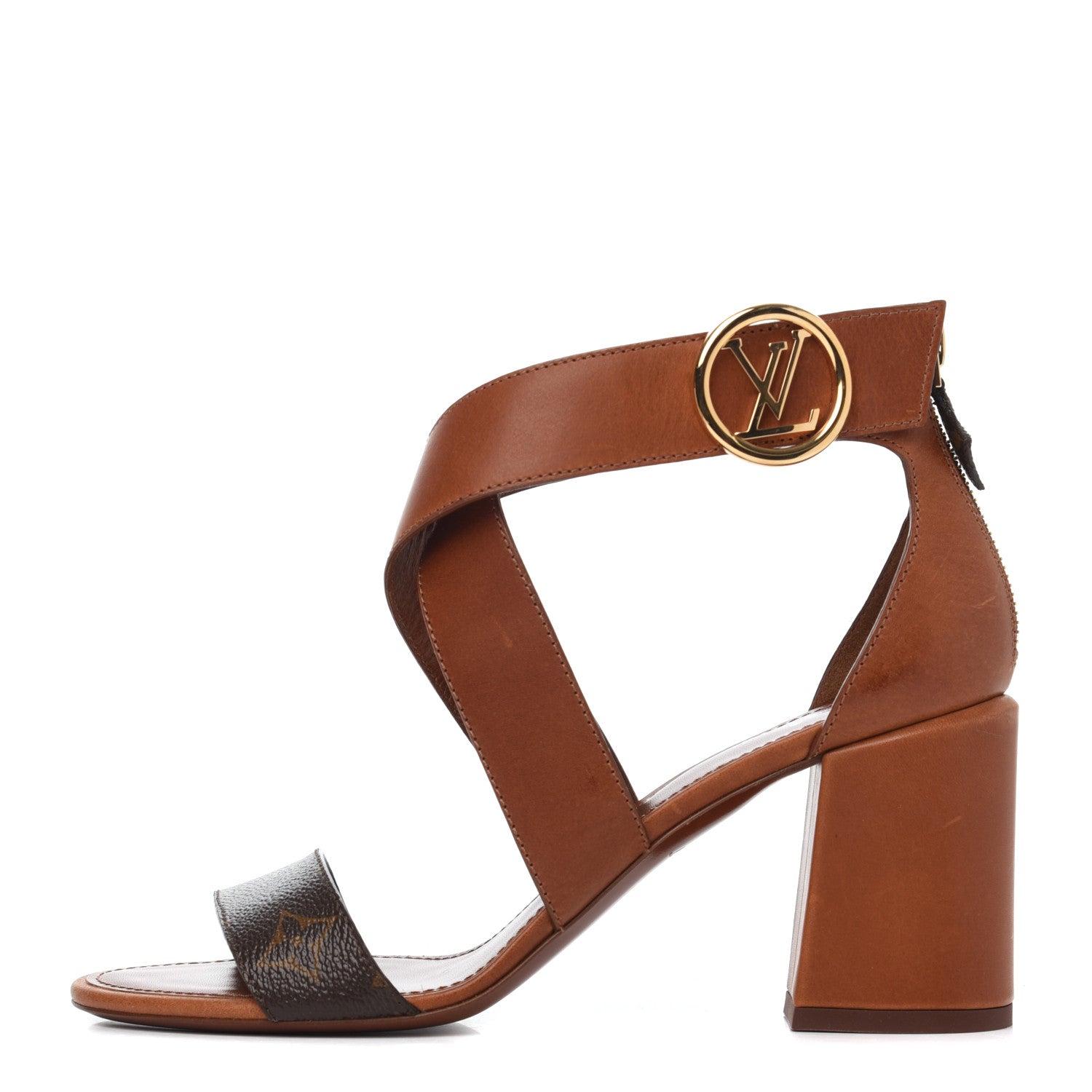 Louis Vuitton Calfskin Monogram Horizon Sandal 39 Cognac Brown 1 of 38