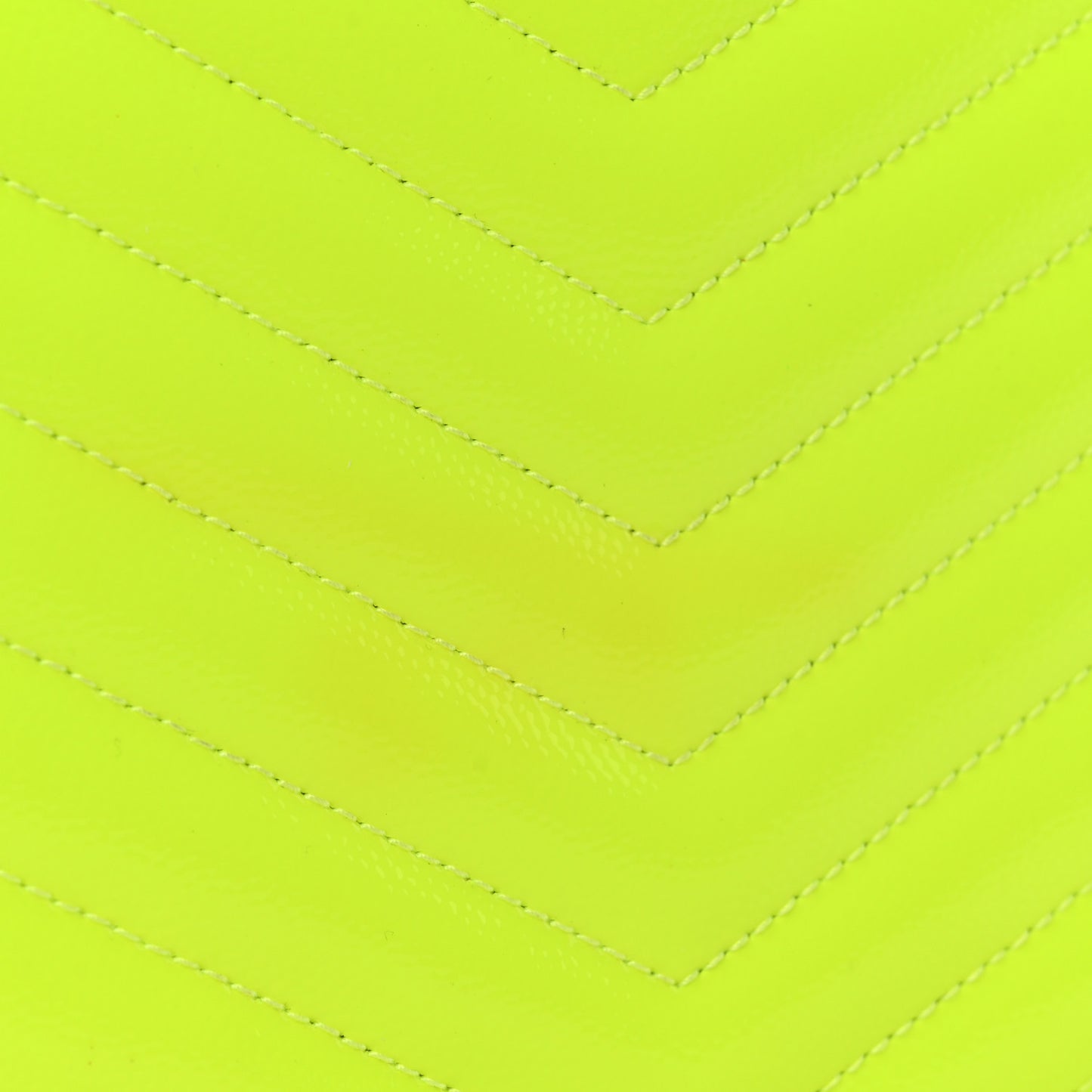 Patent Grain De Poudre Matelasse Chevron Monogram Bill Pouch Neon Yellow