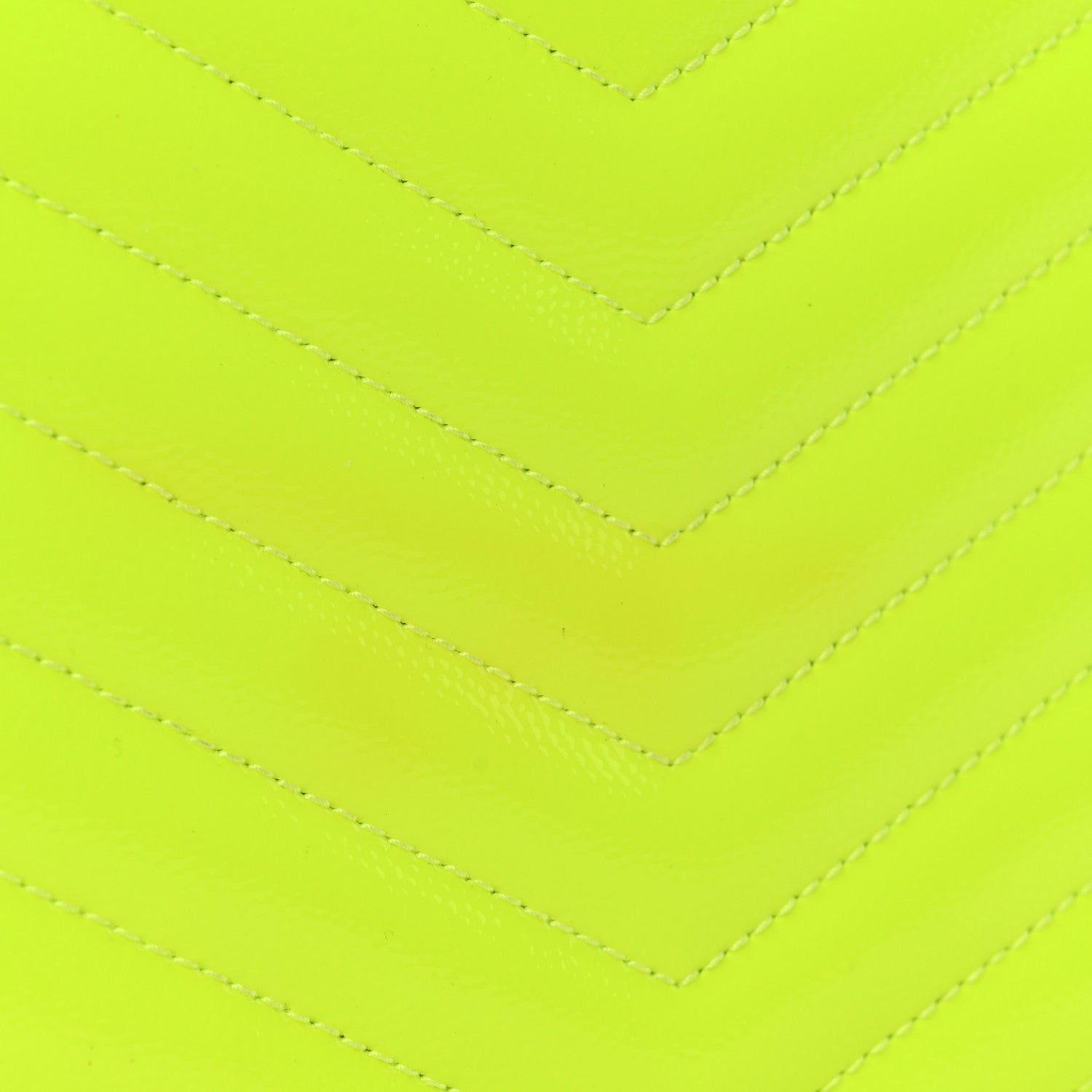 Saint Laurent Patent Grain De Poudre Matelasse Chevron Monogram Bill Pouch Neon Yellow 8 of 8