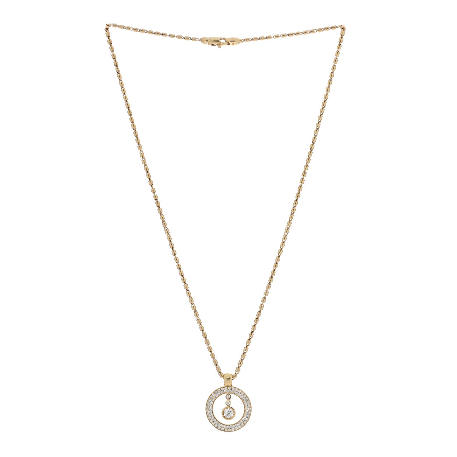 Roberto Coin 18K Yellow Gold Diamond Cento O Pave Necklace 3 of 5