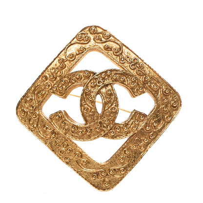 Chanel CC Square Brooch Gold 1 of 5