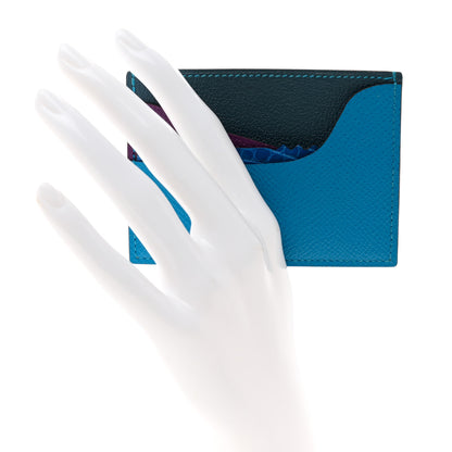 Hermes Epsom Chevre Mysore Calfskin Matte Alligator Histoire Naturelle Petit H Card Holder Multicolor 2 of 7