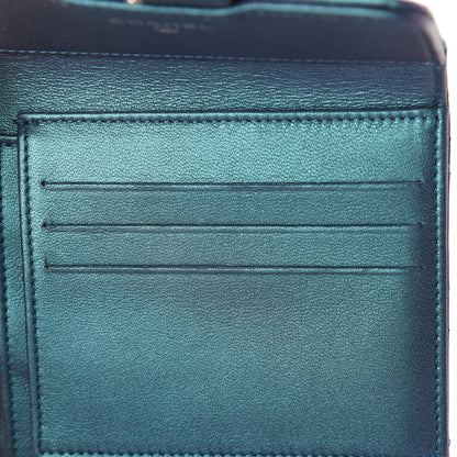 Chanel Iridescent Lambskin Quilted Small Compact Wallet Turquoise 5 of 10