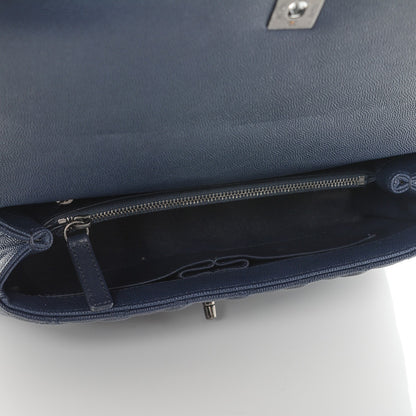 Chanel Caviar Lizard Quilted Small Coco Handle Flap Navy 5 of 7