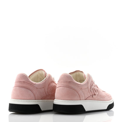 Chanel Suede Womens CC Sneakers 35 Pink 4 of 8