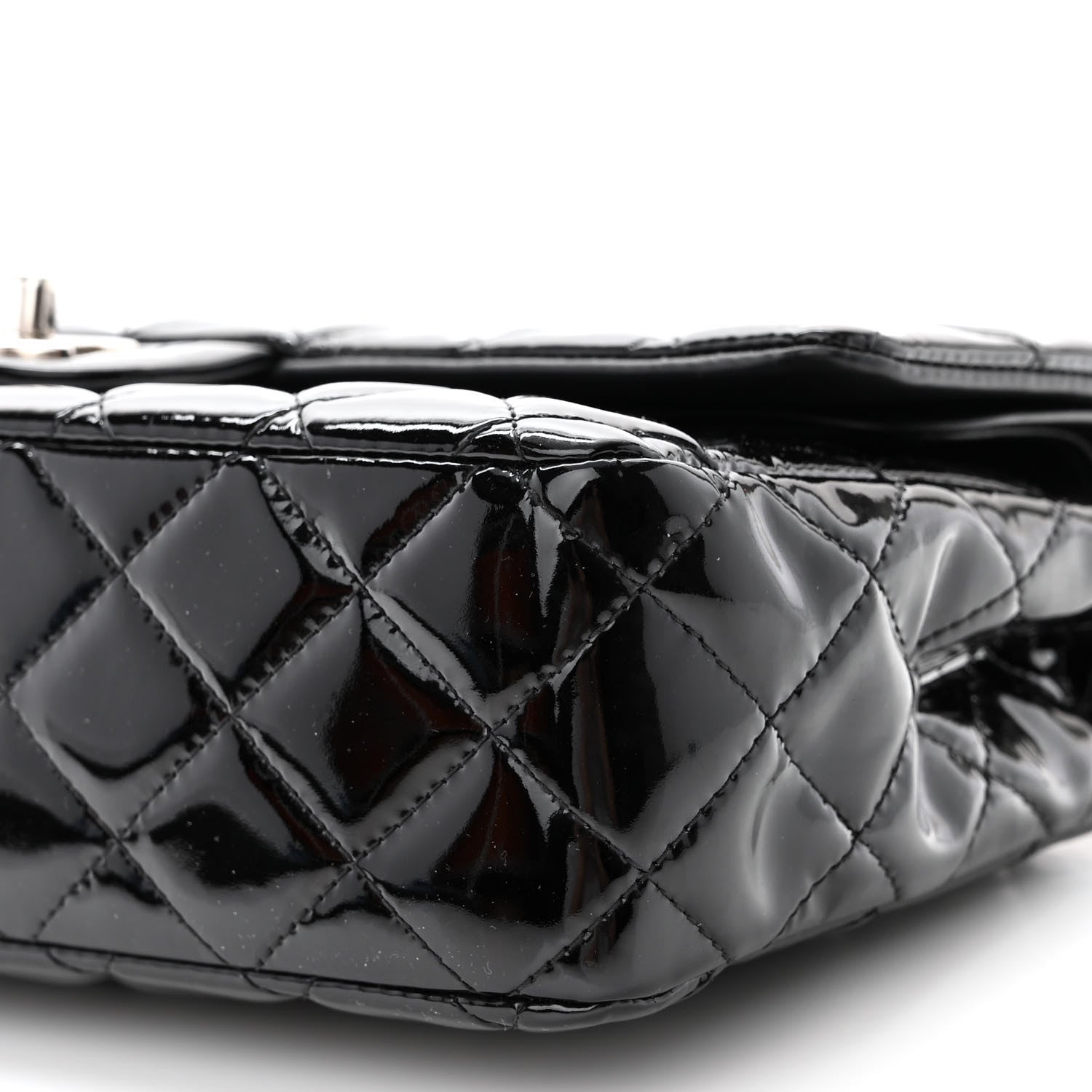 Chanel Patent Quilted Medium Double Flap Black 10 of 11