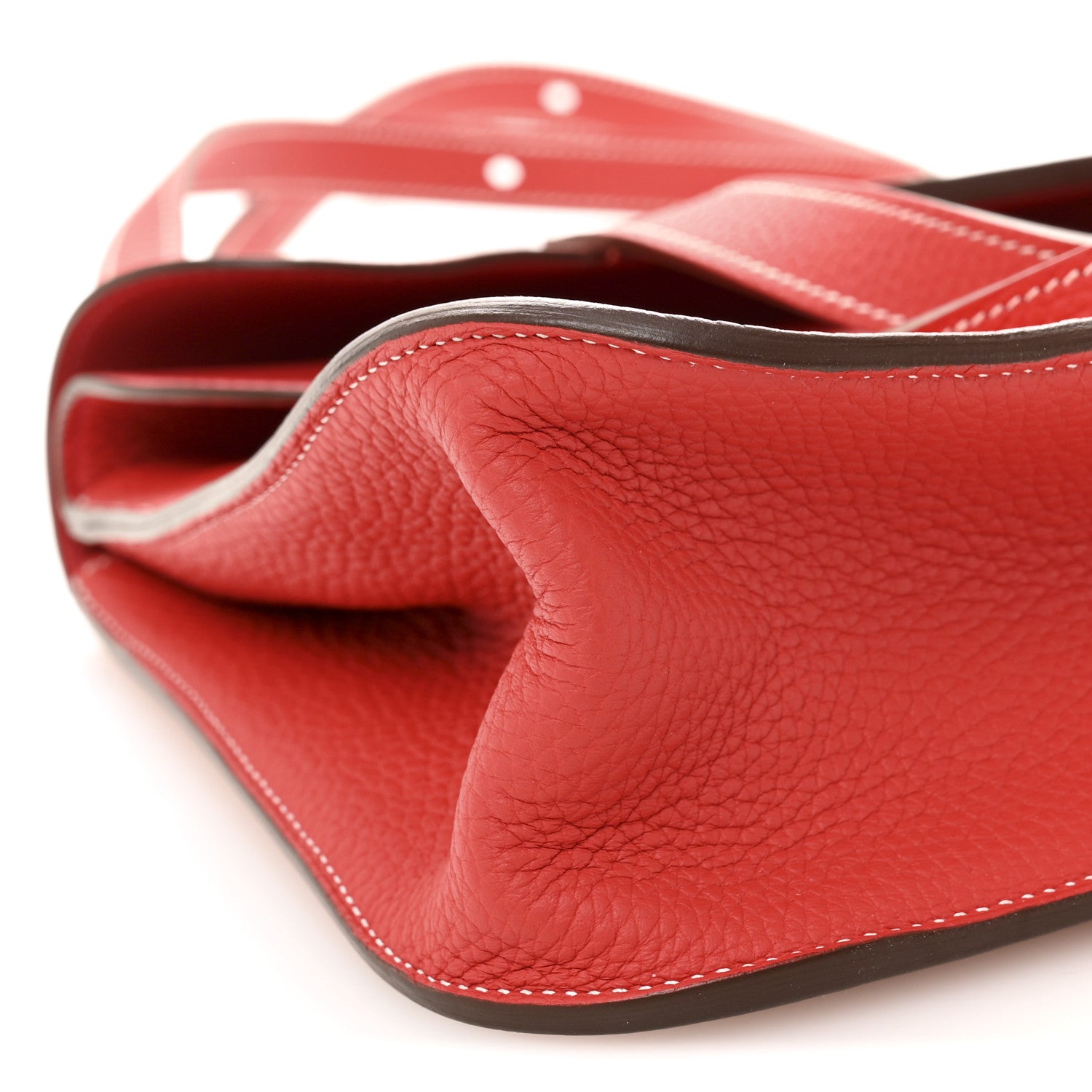 Hermes Taurillon Clemence Verso Halzan 31 GM Rouge Casaque Vermillion 9 of 11