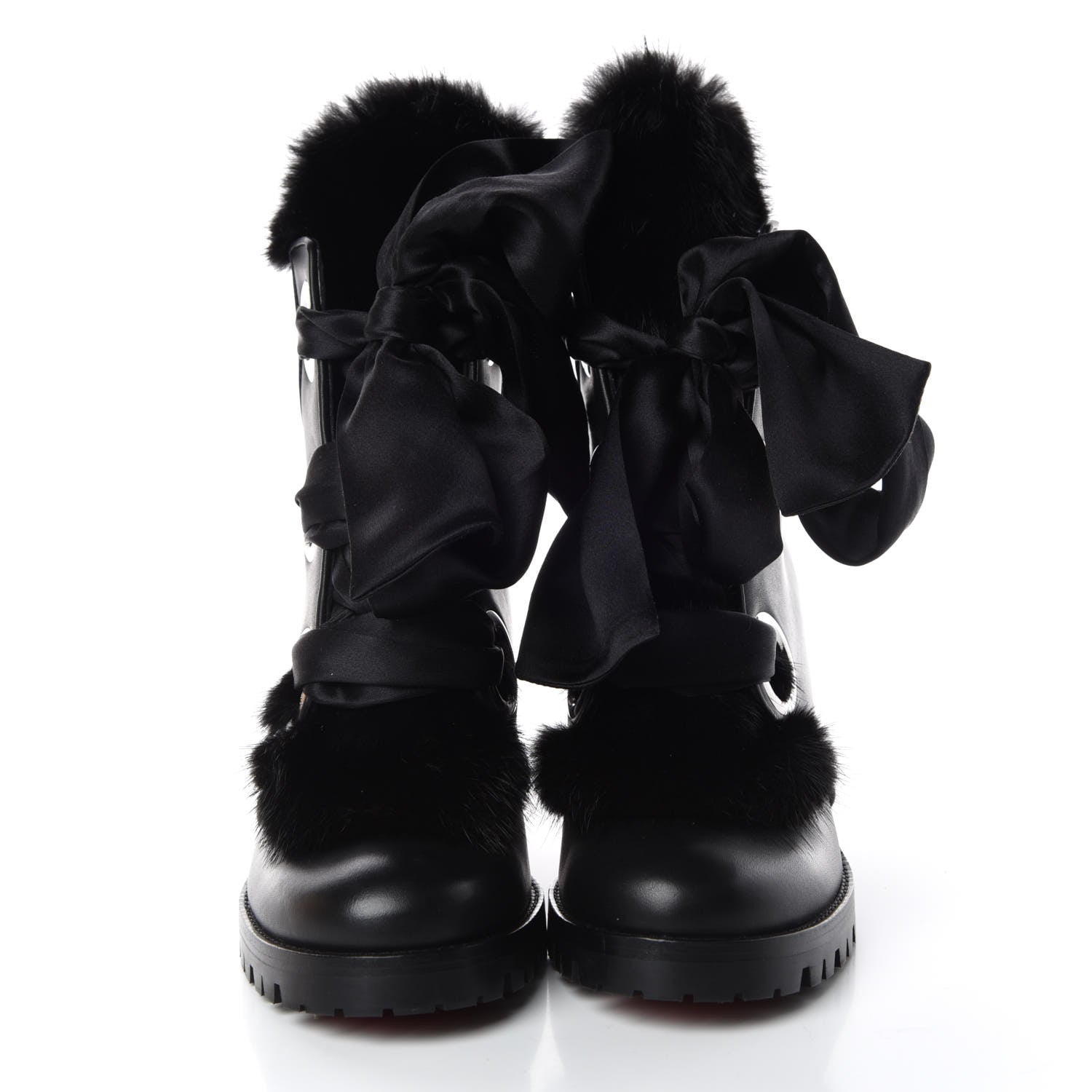 Christian Louboutin Calfskin Mink Jenny From the Alps 70 Ankle Boots 35.5 Black 2 of 8
