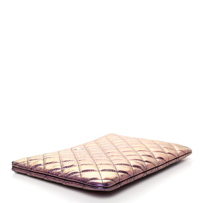 Chanel Iridescent Crumpled Calfskin CC Ripples Medium Cosmetic Case Purple 4 of 8