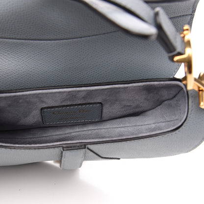 Christian Dior Grained Calfskin Mini Saddle Bag Sky Blue 4 of 8