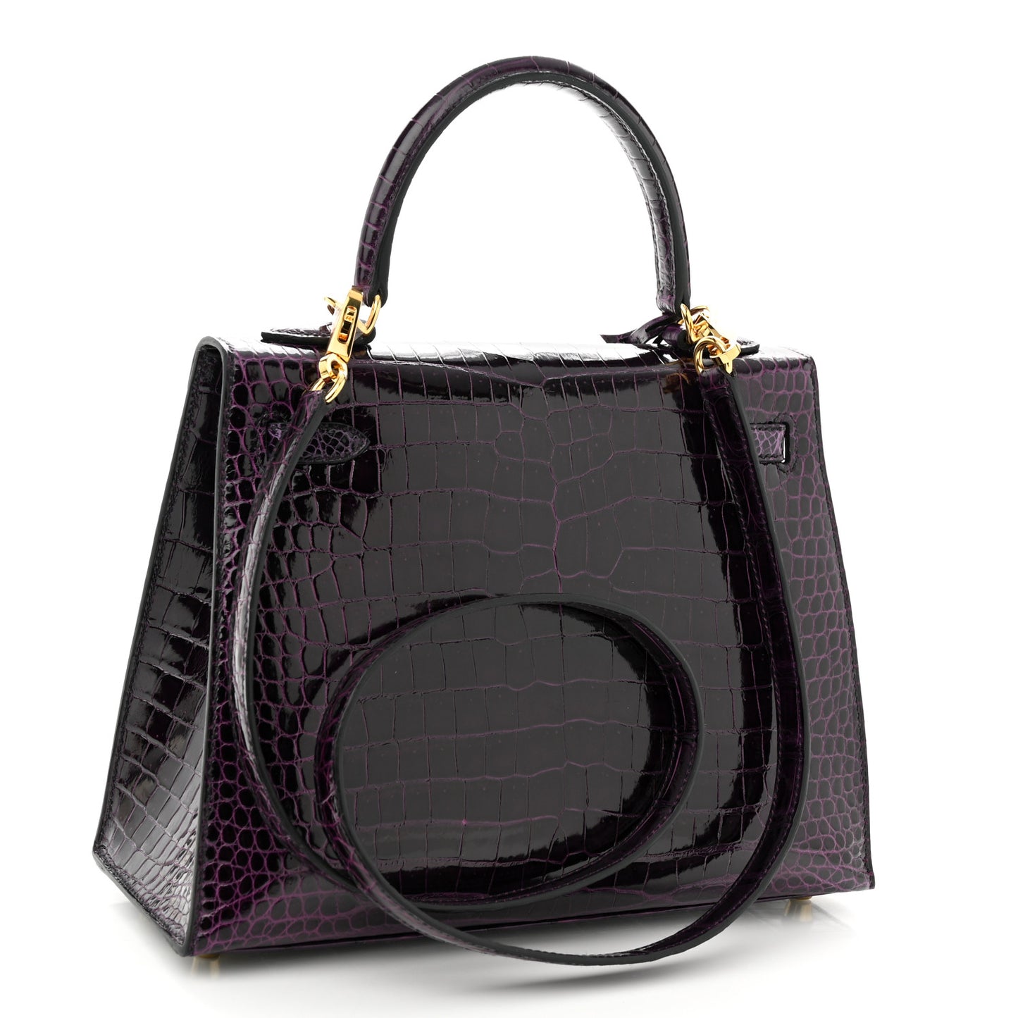 Shiny Porosus Crocodile Kelly Sellier 25 Amethyst