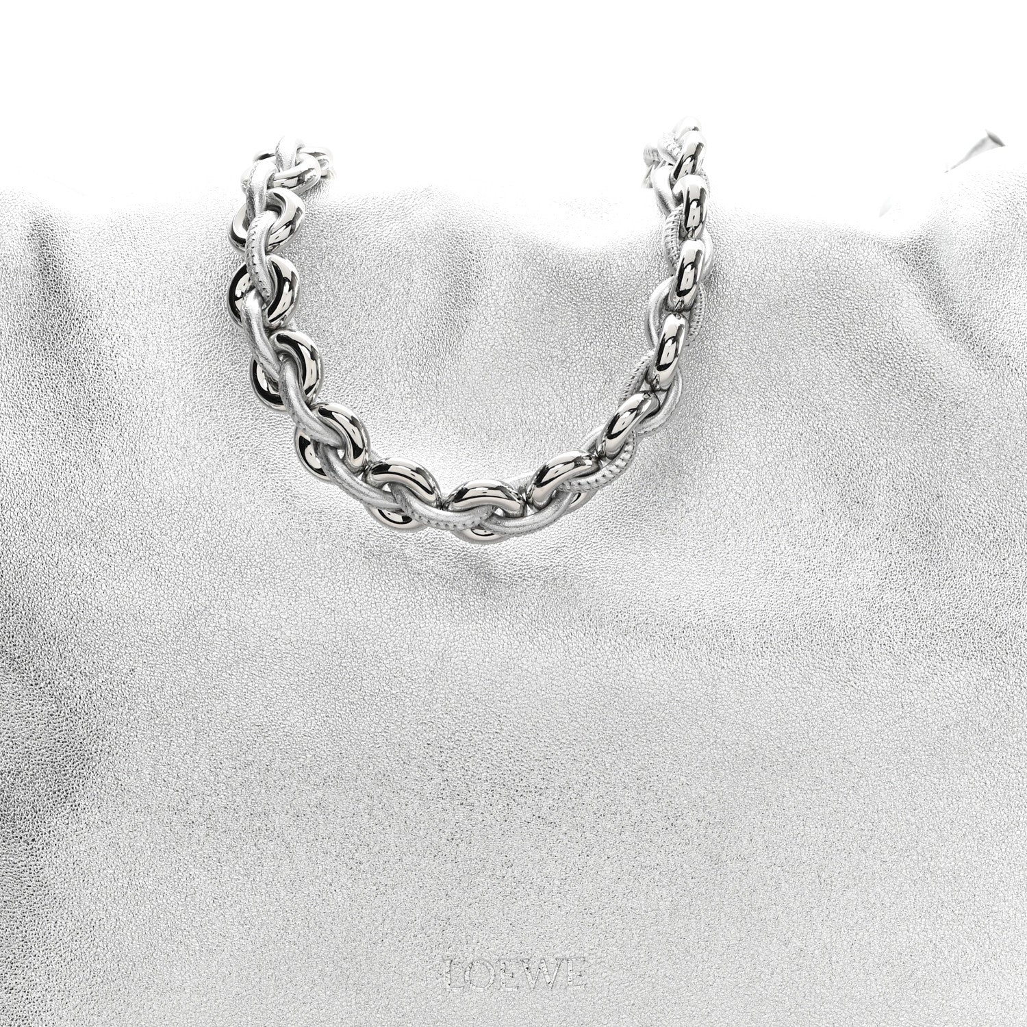 Loewe Metallic Nappa Donut Chain Flamenco Knot Silver 8 of 10