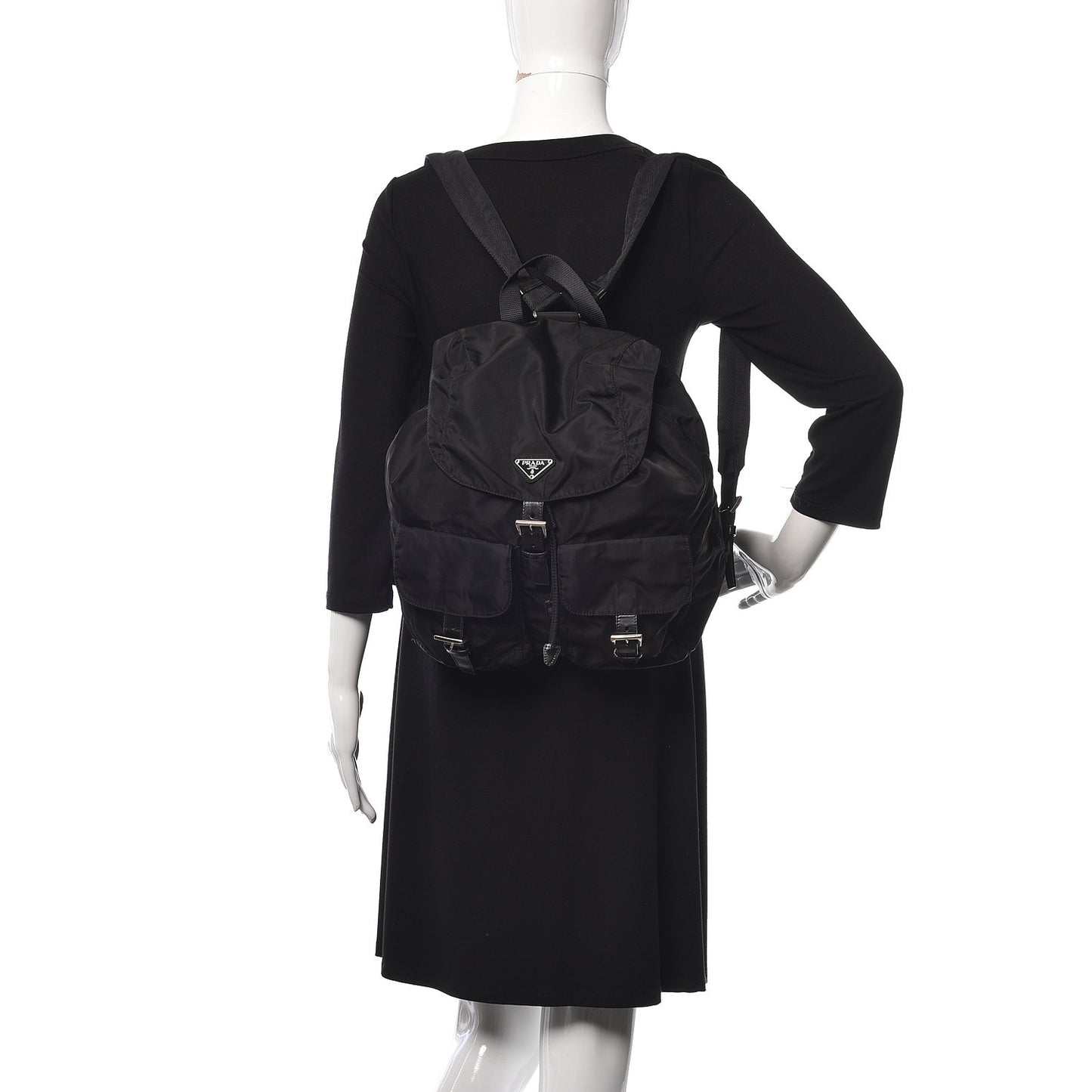 Nylon Vela Medium Backpack Black