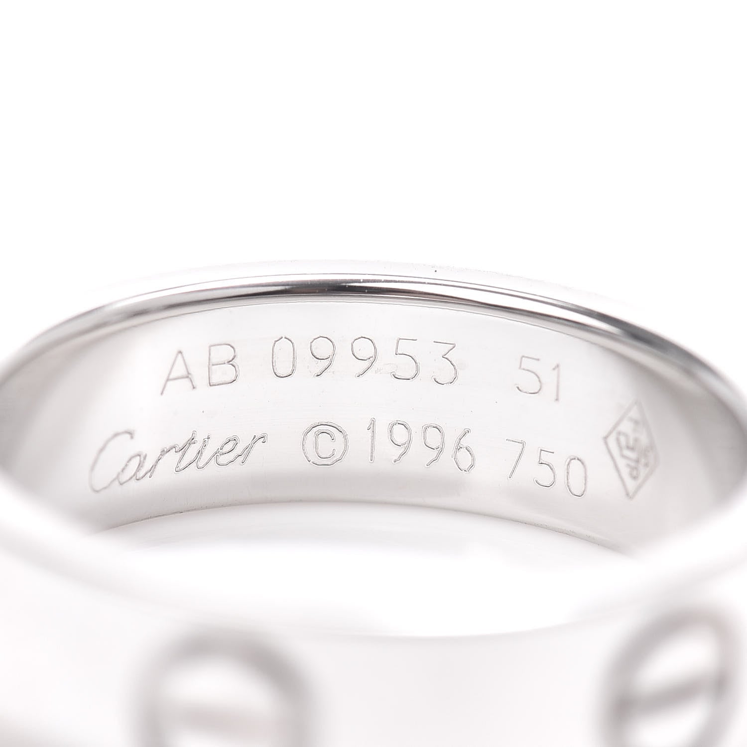Cartier 18K White Gold 5.5mm LOVE Ring 51 5.75 4 of 4