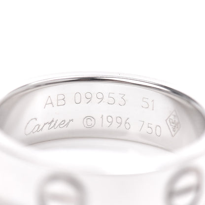 Cartier 18K White Gold 5.5mm LOVE Ring 51 5.75 4 of 4