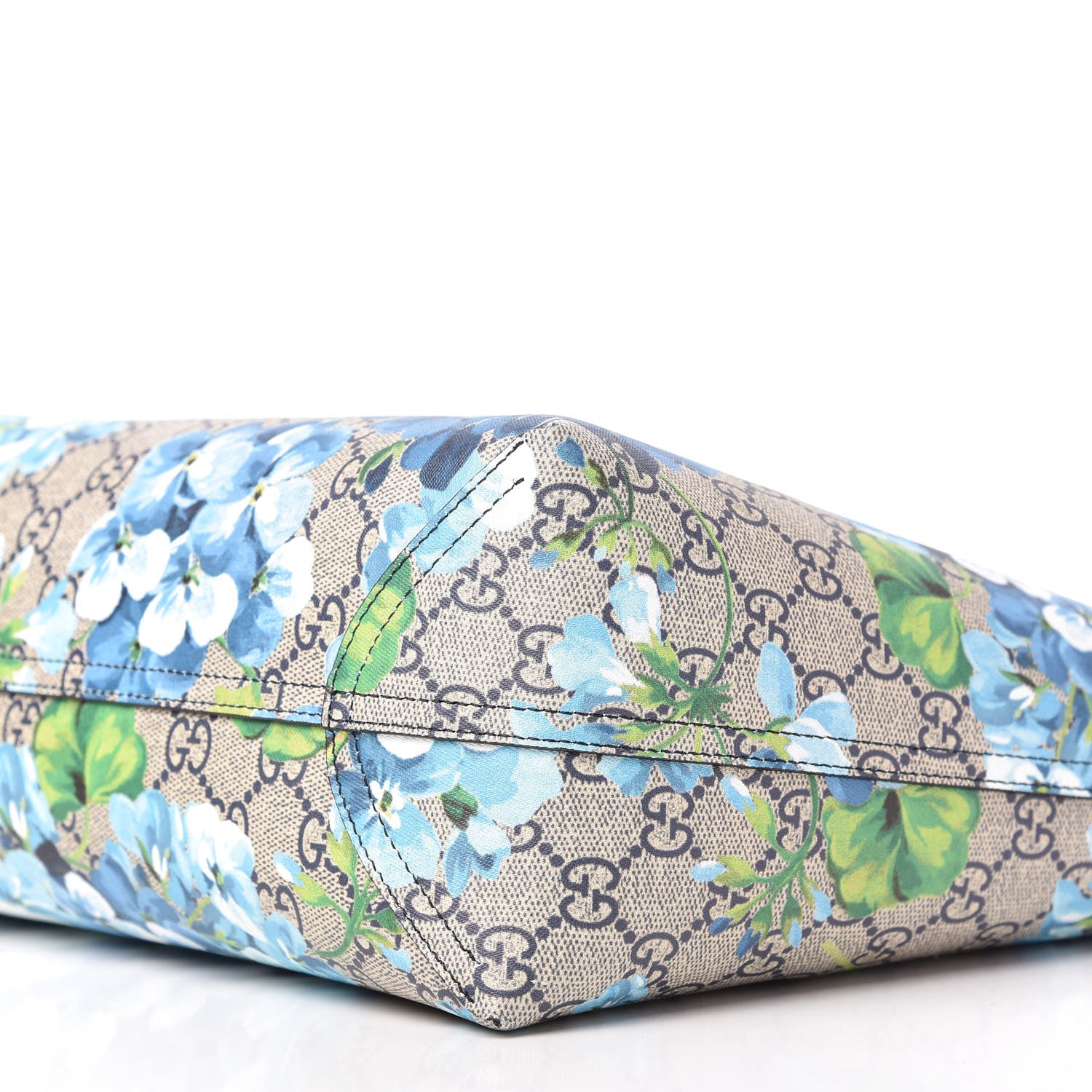 Gucci GG Supreme Monogram Blooms Medium Reversible Tote Beige Blue Navy 8 of 10