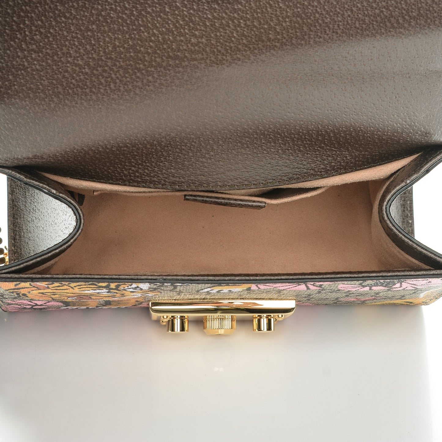 GG Supreme Monogram Bengal Small Padlock Shoulder Bag Beige Pink