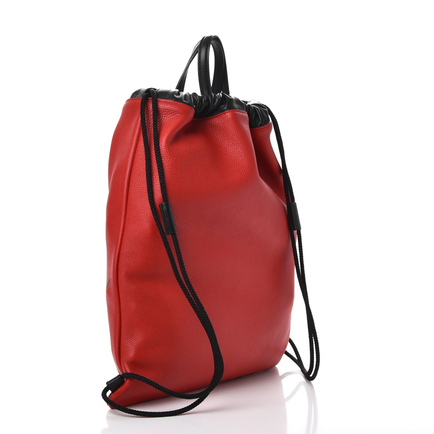 Calfskin Coco Capitan Logo Drawstring Backpack Hibiscus Red