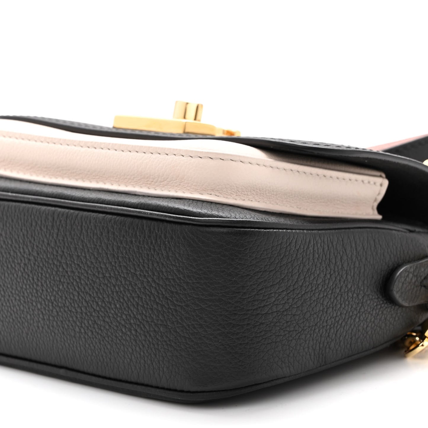 Grained Calfskin Lockme Tender Black