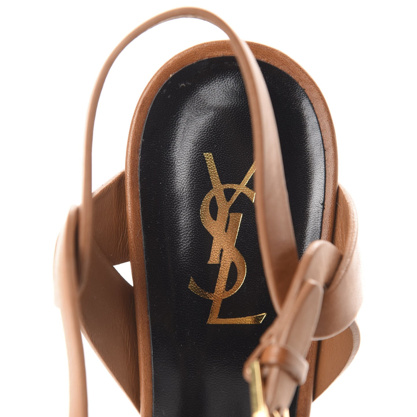Calfskin Tribute 105 Platform Sandals 40.5 Caramel