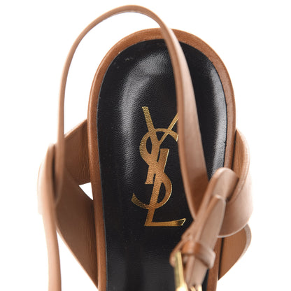 Saint Laurent Calfskin Tribute 105 Platform Sandals 40.5 Caramel 7 of 9
