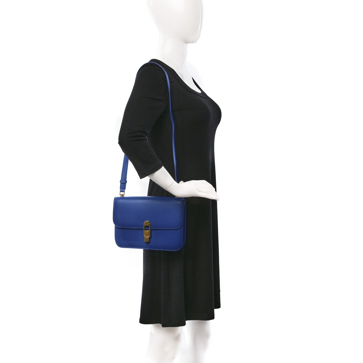 Saint Laurent Smooth Calfskin Carre Satchel Royal Blue 2 of 9