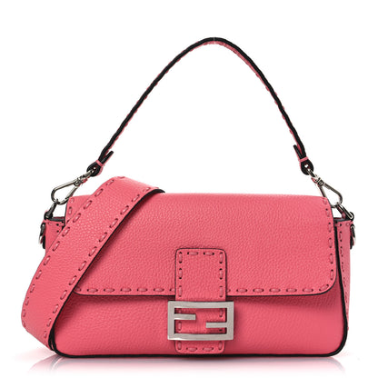 Fendi Cuoio Roma Sellerissima Nappa Sintetica Tape Stitch Baguette Pink Dalia 1 of 10