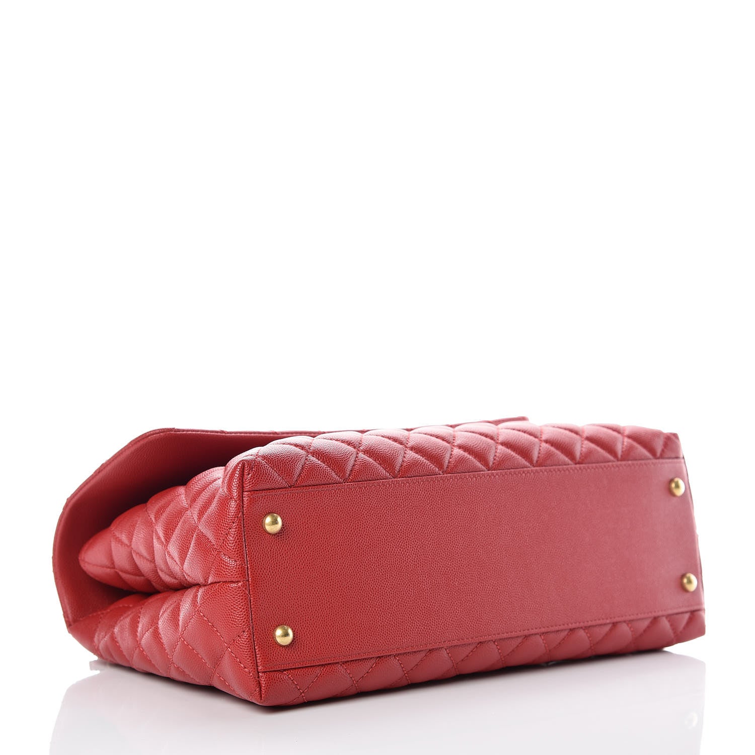 Chanel Caviar Quilted Medium Coco Handle Flap Red 5 of 11