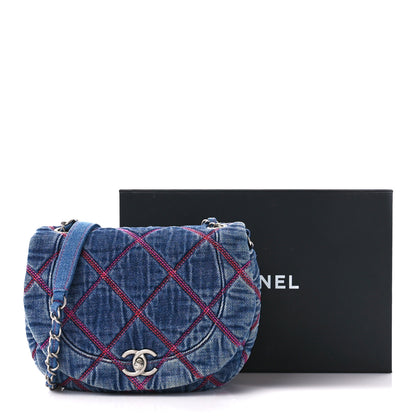 Chanel Denim Quilted Coco Beach Messenger Bag Blue 11 of 11