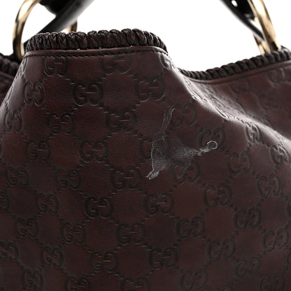 Gucci Guccissima Large Horsebit Chain Hobo Chocolate 12 of 12