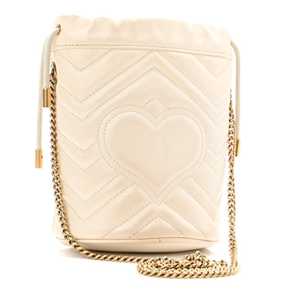 Gucci Calfskin Matelasse Mini GG Marmont 2.0 Bucket Bag White 3 of 10